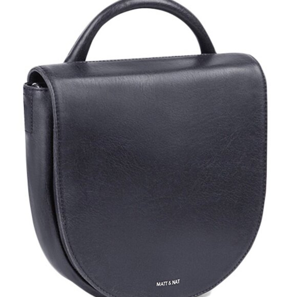 Matt & Nat Black "Parabole" Saddle Crossbody Bag with Flap Closure - Picture 3 of 3